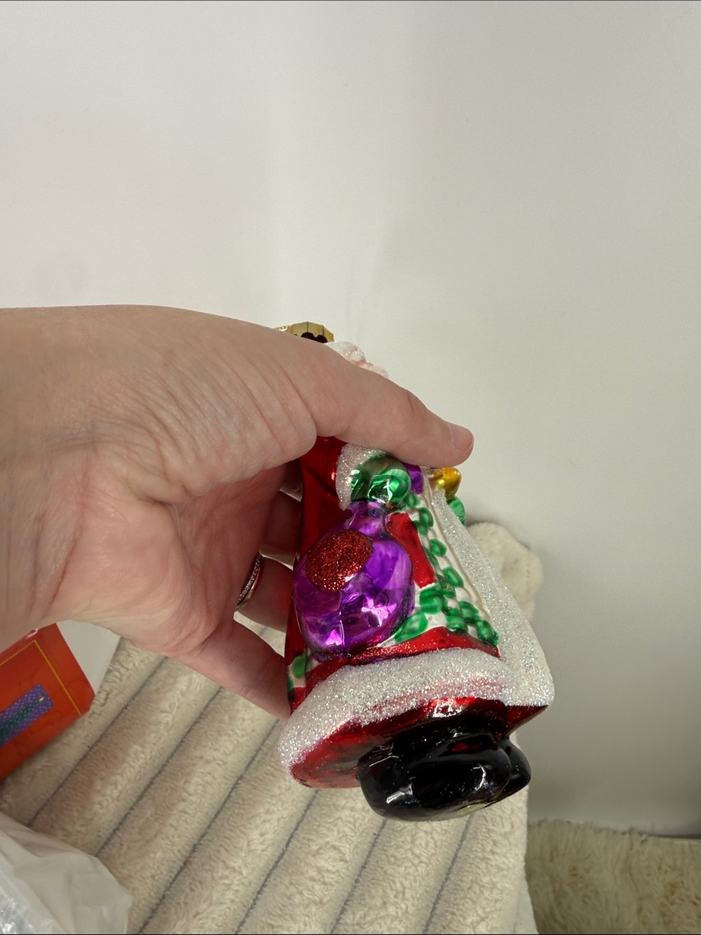 Multicolor Blown Glass Santa Ornament - Picture 7 of 8